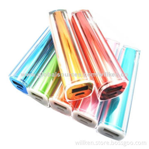 2,600mAh Power Bank, New Mini Lipstick Style, for iPad, Tablet PC, 5V/1A Input